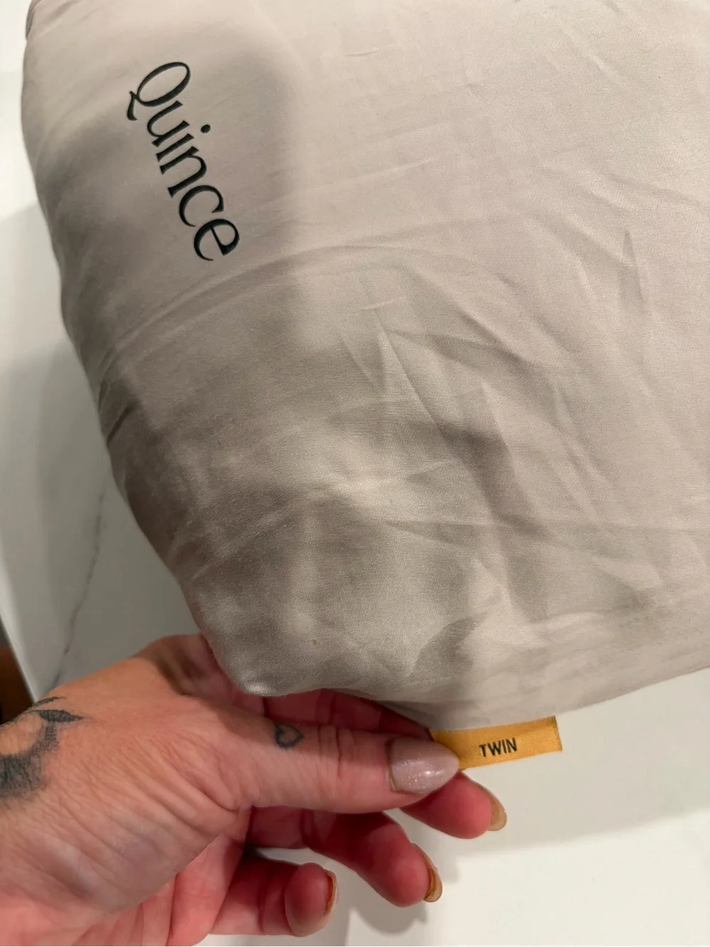 Quince Cotton Bedding Set - Light Taupe